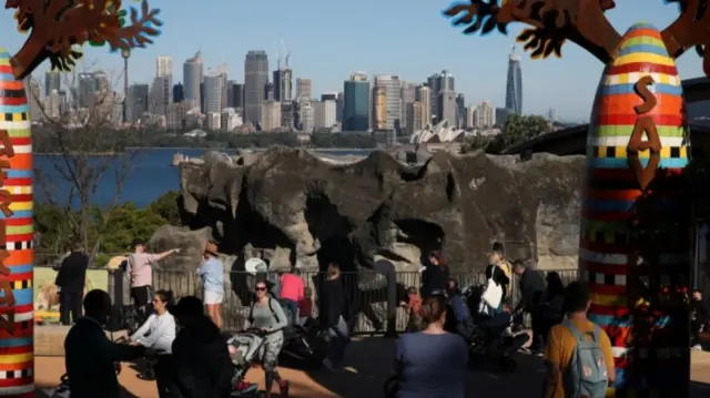 Visitors at Taronga Zoo in Sydney