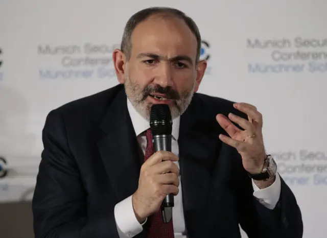 Prime Minister of Armenia Nikol Pashinyan attends the 56th Munich Security Conference at Bayerischer Hof Hotel in Munich