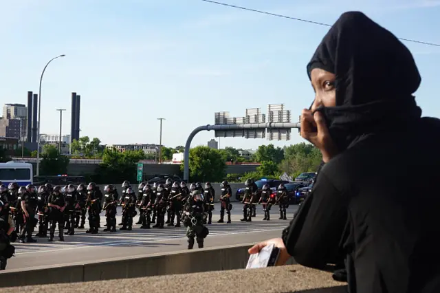 Police on street during protests