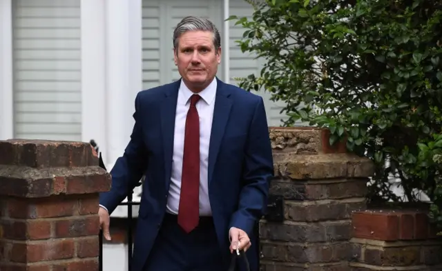 Sir Keir Starmer leaving home earlier