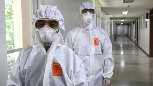 Medics in PPE in South Korea