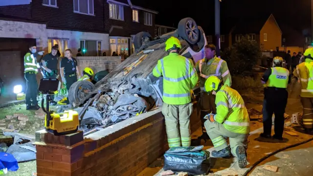 Crash scene - Lichfield Road, Shelfield