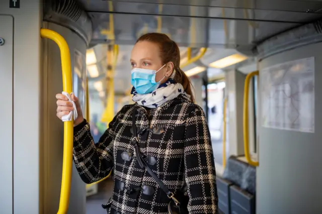 woman on train