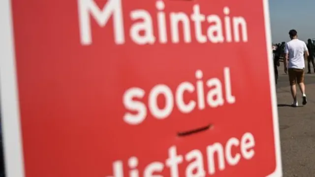 Maintain Social Distance sign