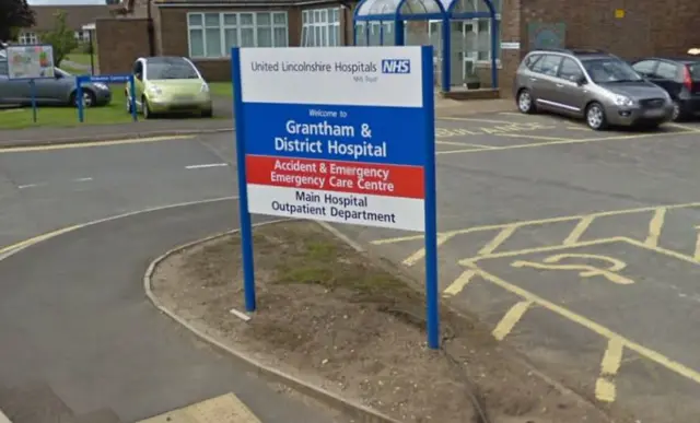 Grantham Hospital sign