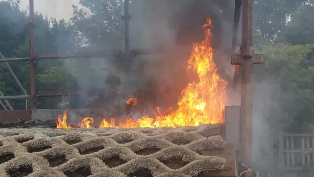 Fire at ski slope