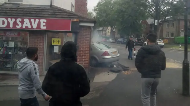 A car in a shop