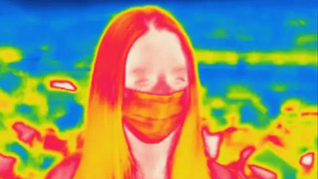 Thermal image of a woman