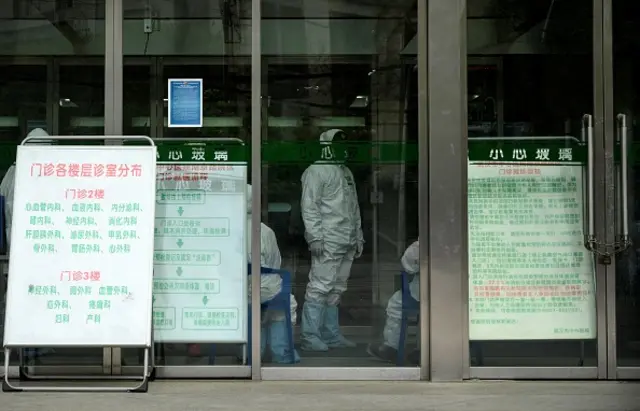 Medical workers inside Wuhan Central Hospital, China