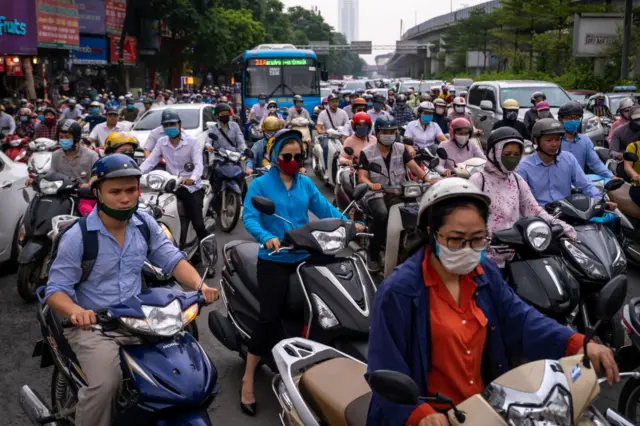 Image shows Hanoi, Vietnam last month