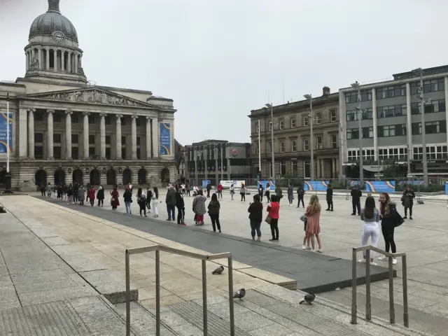 Queues in Old Market Square