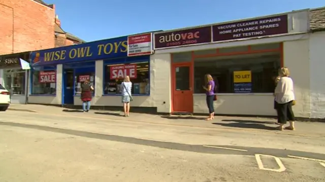 Queue outside toy shop in Worcester