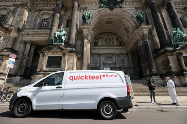 A mobile testing van in Berlin