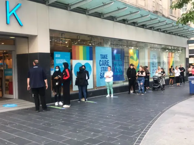 Queuing outside Primark in Liverpool