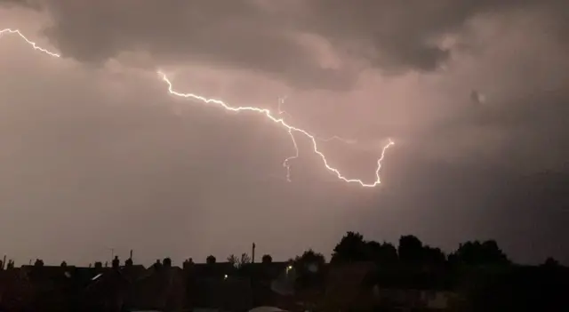 Lightning in Ravenstone, Leicestershire