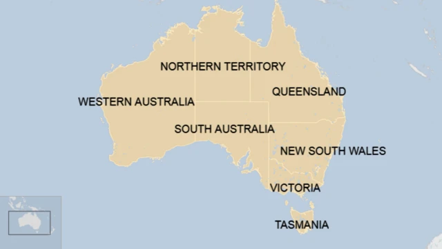 Map of Australian states and territories