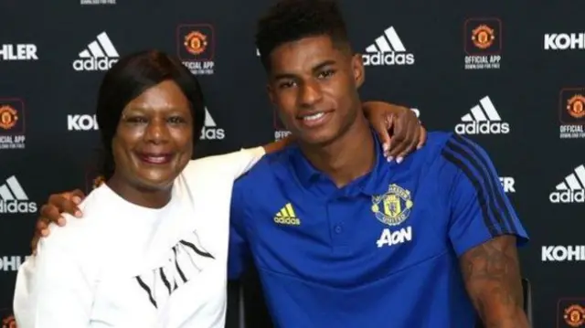 Marcus Rashford and his mum Mel