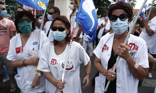 French health workers protest in Montpellier