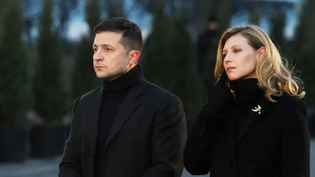 Ukrainian President Volodymyr Zelensky and his wife Olena