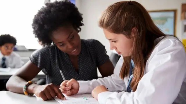 A student and teacher