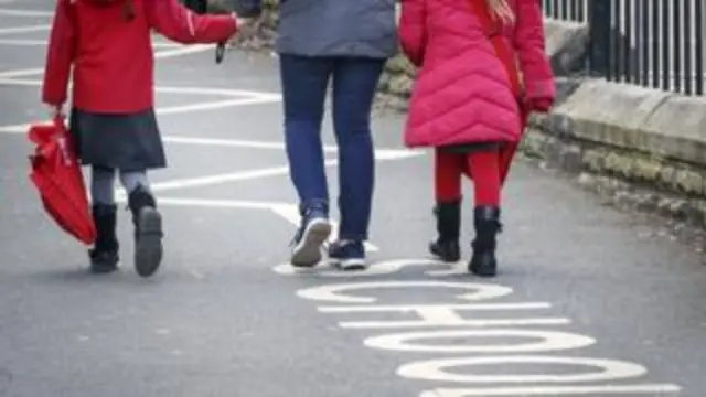 pupils walking to school