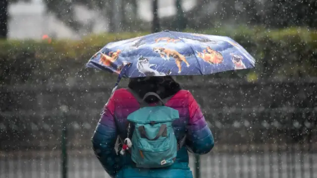 Woman with umbrella