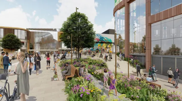 Plans for pedestrianised area near Broadmarsh