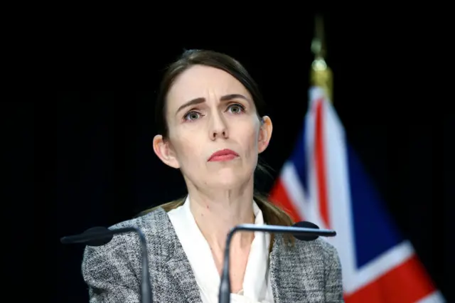 Prime Minister Jacinda Ardern looks on during a press conference at Parliament on June 17, 2020 in Wellington, New Zealand.