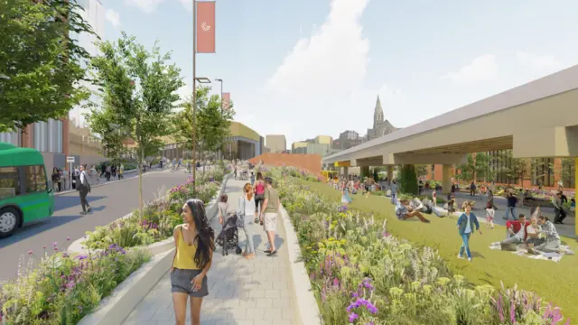 Plans for pedestrianised area near Broadmarsh