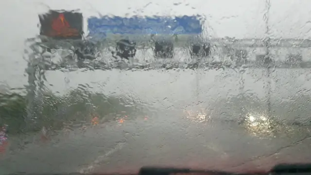 Rain on windscreen