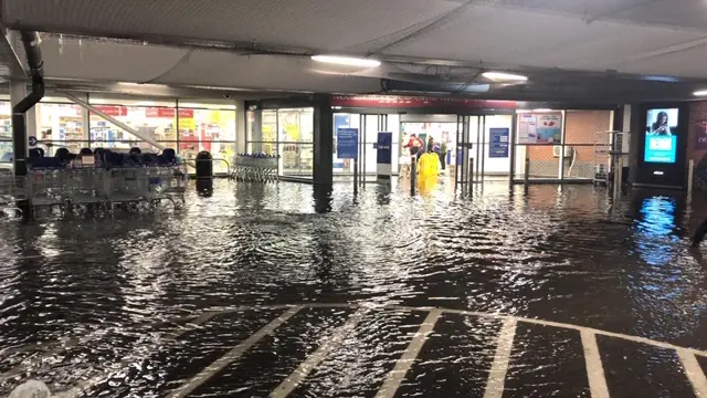 Flooding in Beeston town centre