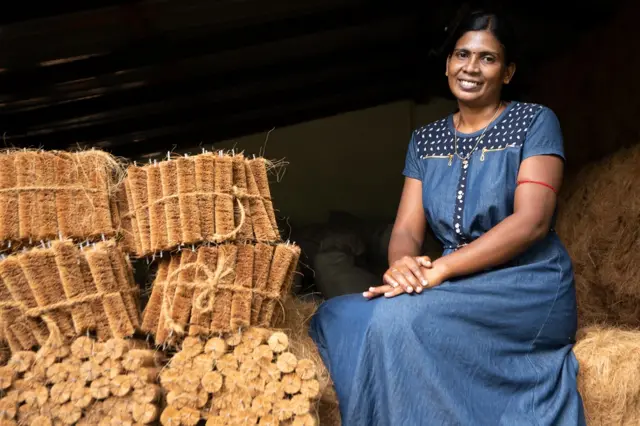 Sharmini Thiyakaran is a coir manufacturer from Sri Lanka