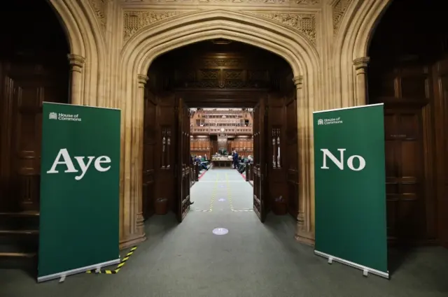 Outside the Commons chamber