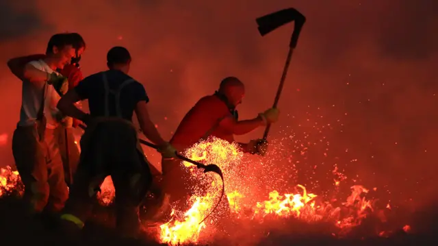 Firefighters tackle moor fire