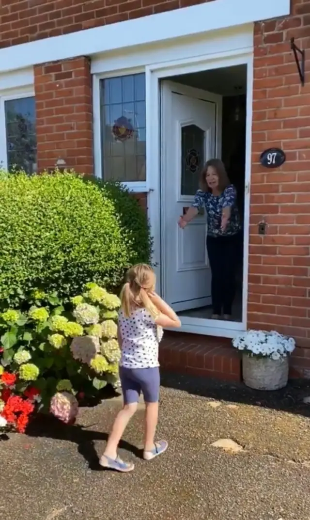 Grandmother welcomes granddaughter for first time since lockdown