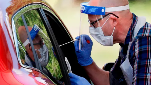 Coronavirus test being carried out