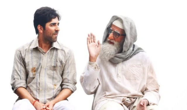 Amitabh Bachchan (right) and Ayushmann Khurrana