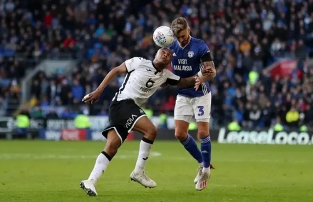 Swansea's Andre Ayew and Cardiff's Joe Bennett