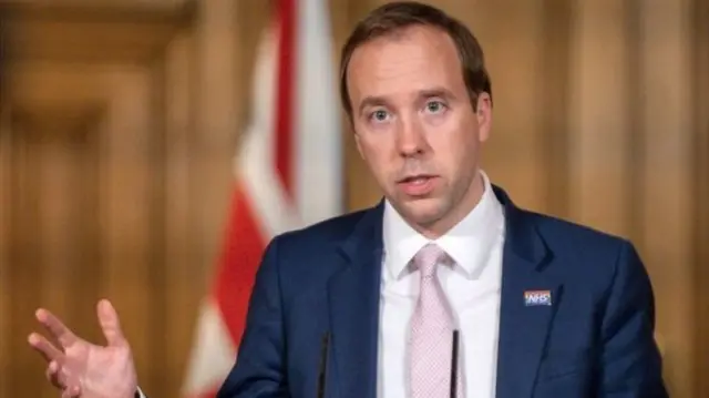 Matt Hancock at the daily Downing Street briefing