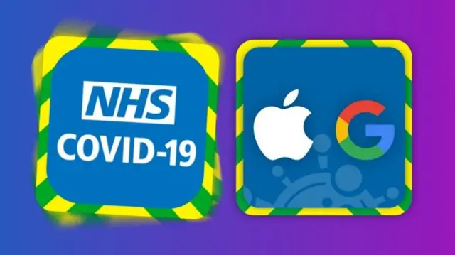 Apple, Google and NHS logos