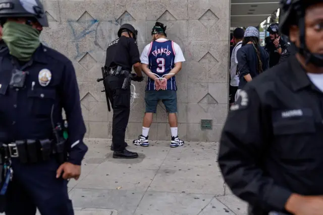 People outside a store on June 1, 2020 in Van Nuys, CA