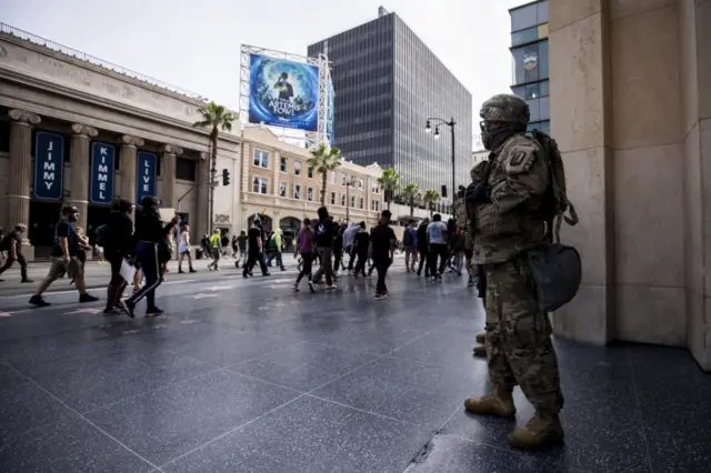 National guard soldier in Los Angeles