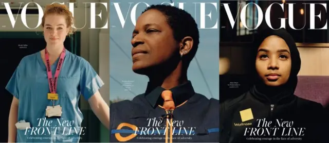 Key workers featured on the front cover of British Vogue