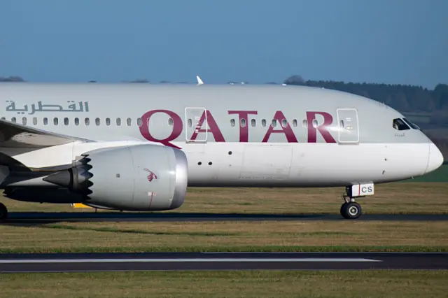 A Quatar airways Boeing 787-8 Dreamliner plane