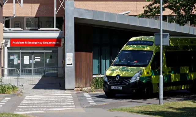 An ambulance outside Weston General Hospital in Weston-super-Mare on 27 May