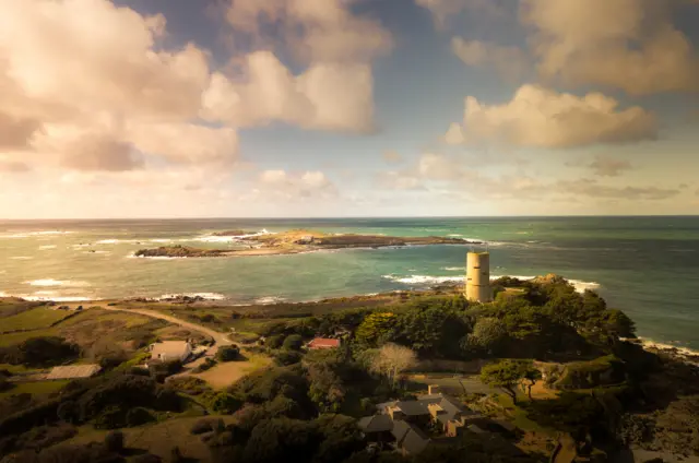 Fort Saumarez and Lihou Island