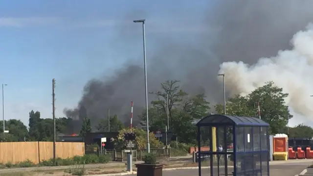 Smoke from commercial building