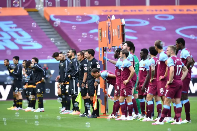 West Ham and Wolves players