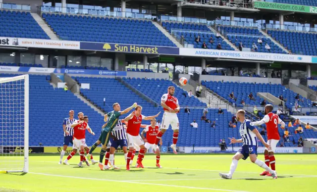 Arsenal's Sead Kolasinac heads clear