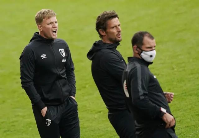 Bournemouth manager Eddie Howe and assistant manager Jason Tindall